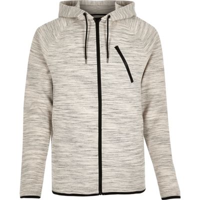 Grey zip pocket hoodie